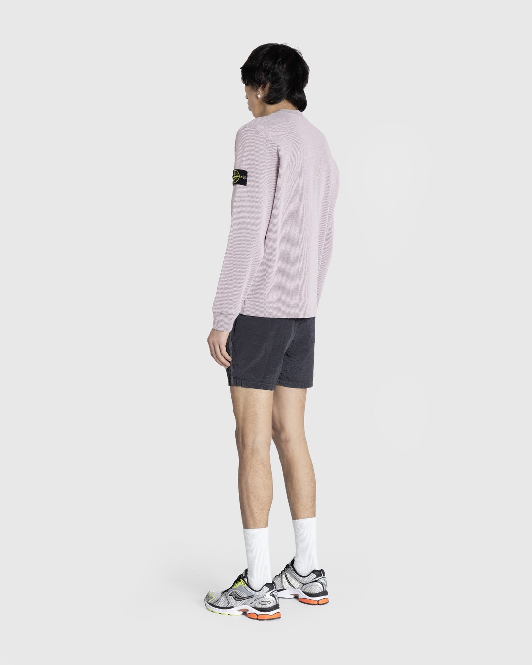 Stone Island Logo Badge Knit Sweater Pink Highsnobiety Shop